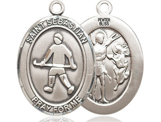 Pewter Saint Sebastian Field Hockey Medal