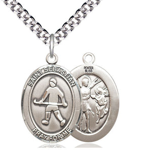 Pewter Saint Sebastian Field Hockey Medal Catholic Jewelry
