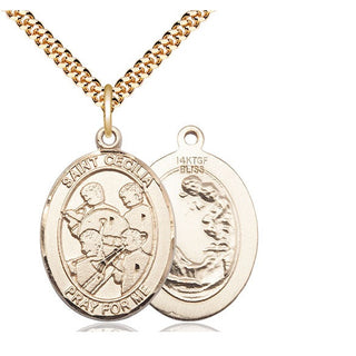 14kt Gold Filled Saint Cecilia Marching Band Medal Catholic Jewelry