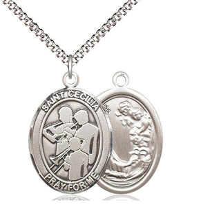 Pewter Saint Cecilia Marching Band Medal Catholic Jewelry