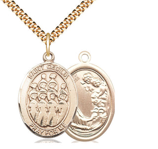 14kt Gold Filled Saint Cecilia Choir Medal Catholic Jewelry