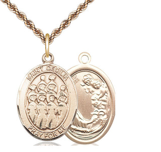 14kt Gold Filled Saint Cecilia Choir Medal Catholic Jewelry