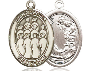 Sterling Silver Saint Cecilia Choir Medal Catholic Jewelry