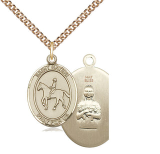 14kt Gold Saint Kateri Equestrian Medal
