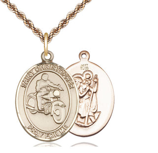 14kt Gold Saint Christopher Motorcycle Medal