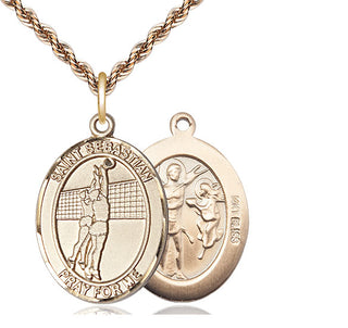 14kt Gold Saint Sebastian Volleyball Medal