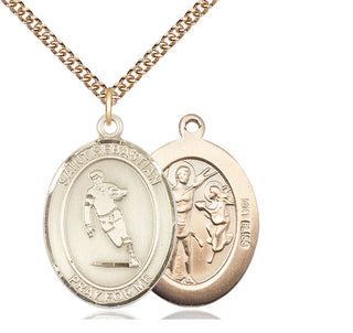 14kt Gold Saint Sebastian Rugby Medal