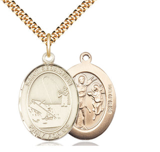 14kt Gold Filled Saint Sebastian Fishing Medal Catholic Jewelry