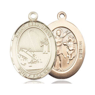 14kt Gold Saint Sebastian Fishing Medal