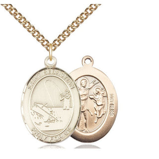 14kt Gold Saint Sebastian Fishing Medal