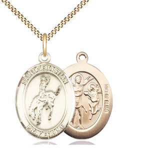 14kt Gold Filled Saint Sebastian Rodeo Medal Catholic Jewelry