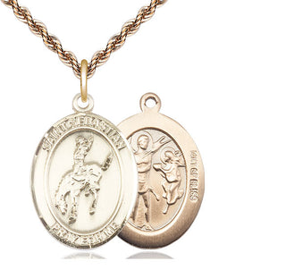 14kt Gold Filled Saint Sebastian Rodeo Medal Catholic Jewelry