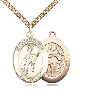 14kt Gold Saint Sebastian Rodeo Medal
