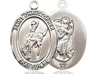 Pewter Saint Christopher Rodeo Medal