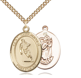 14kt Gold Saint Christopher Rugby Medal