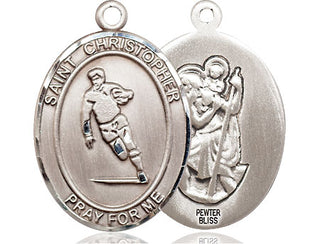 Pewter Saint Christopher Rugby Medal