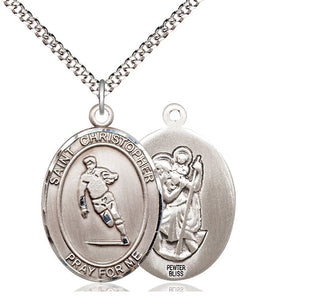 Pewter Saint Christopher Rugby Medal Catholic Jewelry