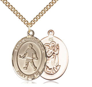 14kt Gold Saint Christopher Field Hockey Medal