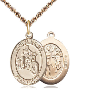 14kt Gold Saint Sebastian Motorcycle Medal