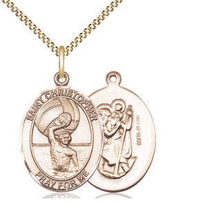 14kt Gold Filled Saint Christopher Water Polo-Men Medal Catholic Jewelry