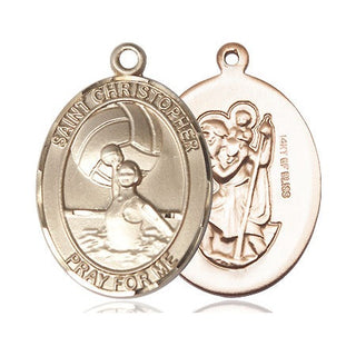 14kt Gold Filled Saint Christopher Water Polo-Women Medal