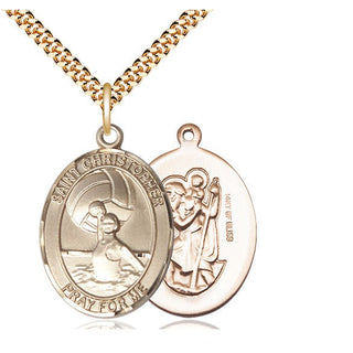 14kt Gold Filled Saint Christopher Water Polo-Women Medal Catholic Jewelry