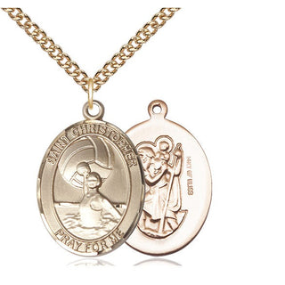 14kt Gold Filled Saint Christopher Water Polo-Women Medal Catholic Jewelry