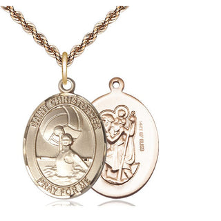 14kt Gold Filled Saint Christopher Water Polo-Women Medal Catholic Jewelry