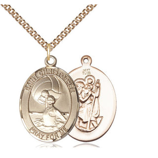 14kt Gold Saint Christopher Water Polo-Women Medal