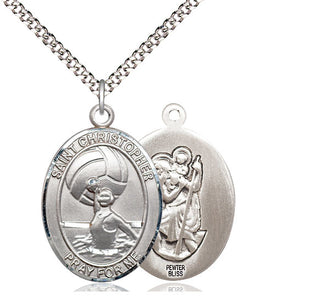 Pewter Saint Christopher Water Polo-Women Medal Catholic Jewelry