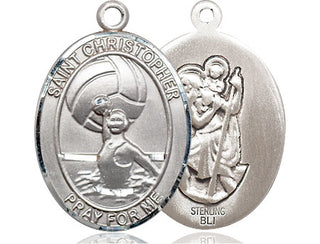 Sterling Silver Saint Christopher Water Polo-Women Medal Catholic Jewelry