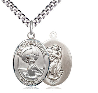 Sterling Silver Saint Christopher Water Polo-Women Medal Catholic Jewelry