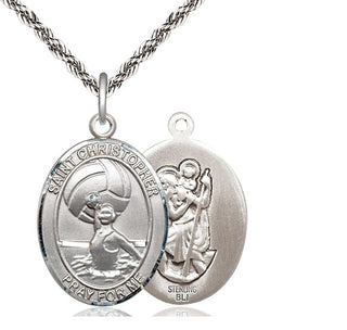 Sterling Silver Saint Christopher Water Polo-Women Medal Catholic Jewelry