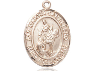 14kt Gold Filled San Martin Caballero Medal Engraved Catholic Saint Jewelry
