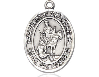 Pewter San Martin Caballero Medal Engraved Catholic Saint Jewelry