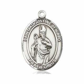Pewter Saint Augustine of Hippo Medal Engraved Catholic Saint Jewelry