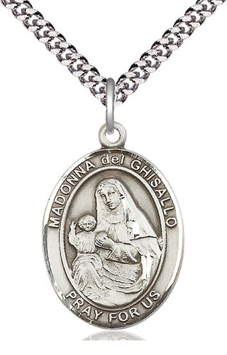 Pewter Saint Madonna Del Ghisallo Medal Catholic Jewelry Engraved Catholic Saint Jewelry