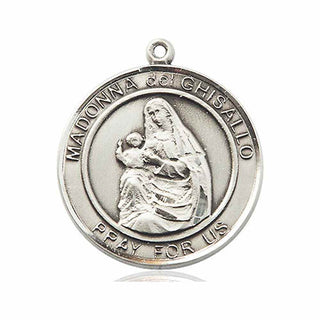 Sterling Silver Madonna del Ghisallo Medal Engraved Catholic Saint Jewelry