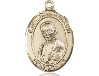 14kt Gold Filled Saint John Neumann Medal Engraved Catholic Saint Jewelry