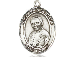 Sterling Silver Saint John Neumann Medal Catholic Jewelry Engraved Catholic Saint Jewelry