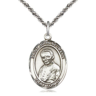 Sterling Silver Saint John Neumann Medal Catholic Jewelry Engraved Catholic Saint Jewelry