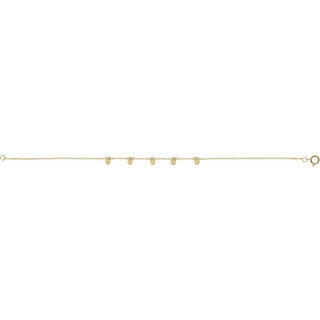 14K Yellow Beaded 5-Station 7" Bracelet 