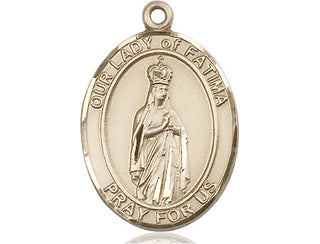 14kt Gold Filled Our Lady of Fatima Medal Engraved Catholic Saint Jewelry