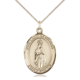 14kt Gold Filled Our Lady of Fatima Medal Catholic Jewelry Engraved Catholic Saint Jewelry