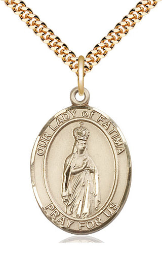 14kt Gold Filled Our Lady of Fatima Medal Catholic Jewelry Engraved Catholic Saint Jewelry