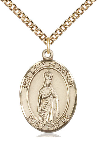 14kt Gold Our Lady of Fatima Medal Engraved Catholic Saint Jewelry