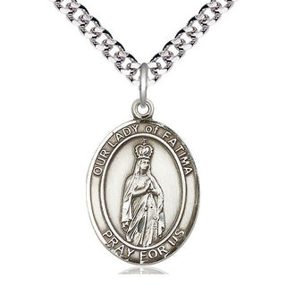 Pewter Our Lady of Fatima Medal Catholic Jewelry Engraved Catholic Saint Jewelry