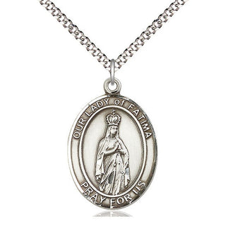 Pewter Our Lady of Fatima Medal Catholic Jewelry Engraved Catholic Saint Jewelry