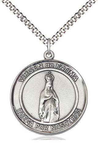 Pewter Virgen de Fatima Medal Catholic Jewelry Engraved Catholic Saint Jewelry