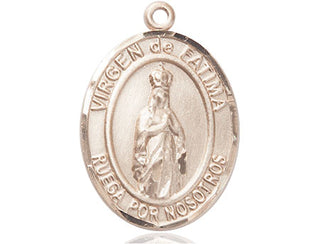 14kt Gold Filled Virgen de Fatima Medal Engraved Catholic Saint Jewelry